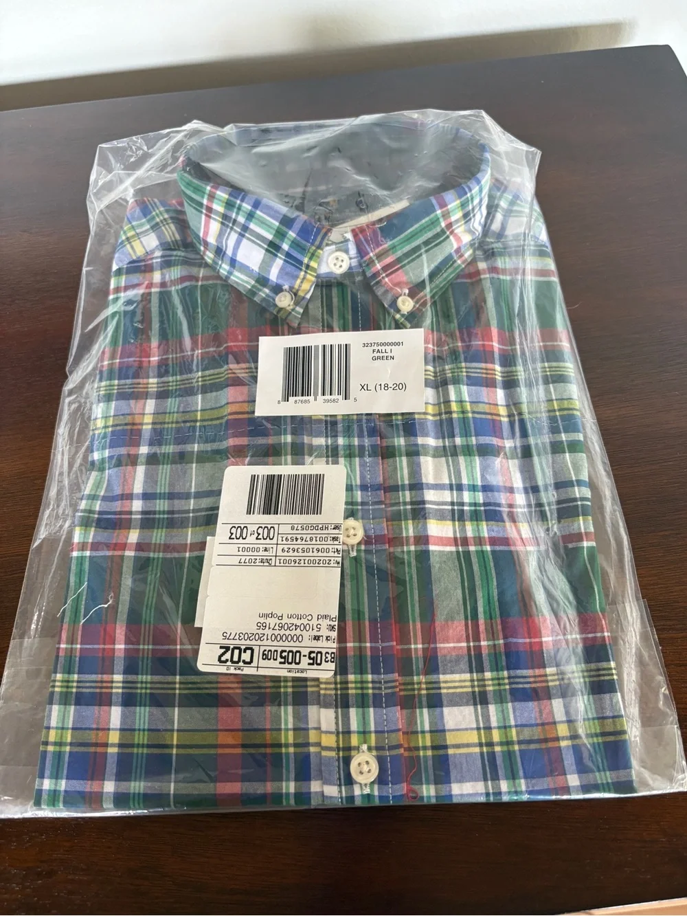 NWT Ralph Lauren Plaid Button-up Shirt, sz XL